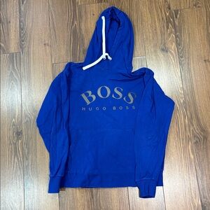 Hugo Boss Royal Blue Logo Pullover Hoodie